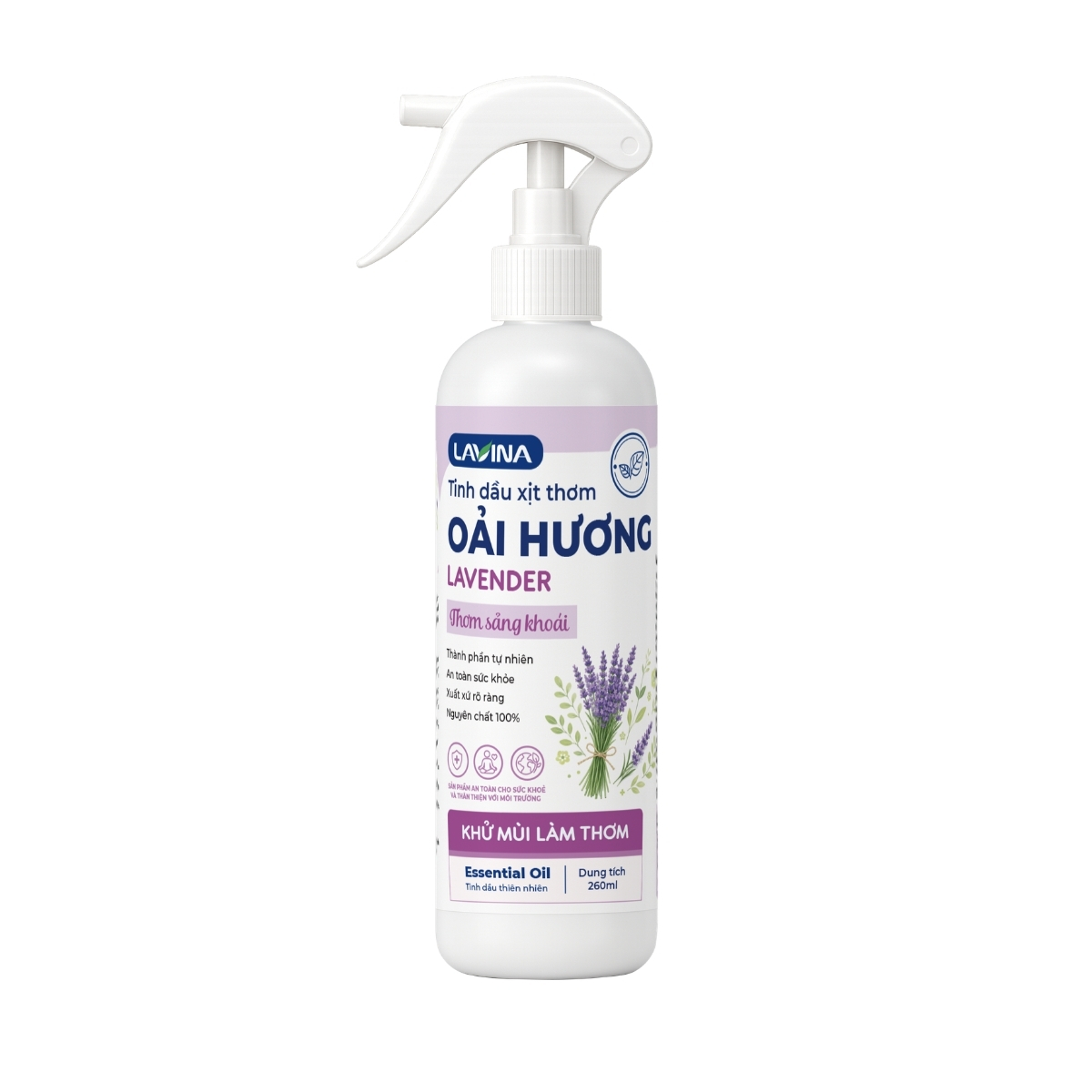 Tinh Dầu Xịt Thơm Oải Hương Lavina 260ml